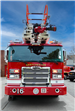 Fire truck facing forward with number sixteen